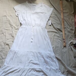 Kohl's White Maxi Dress with Tassel Detail